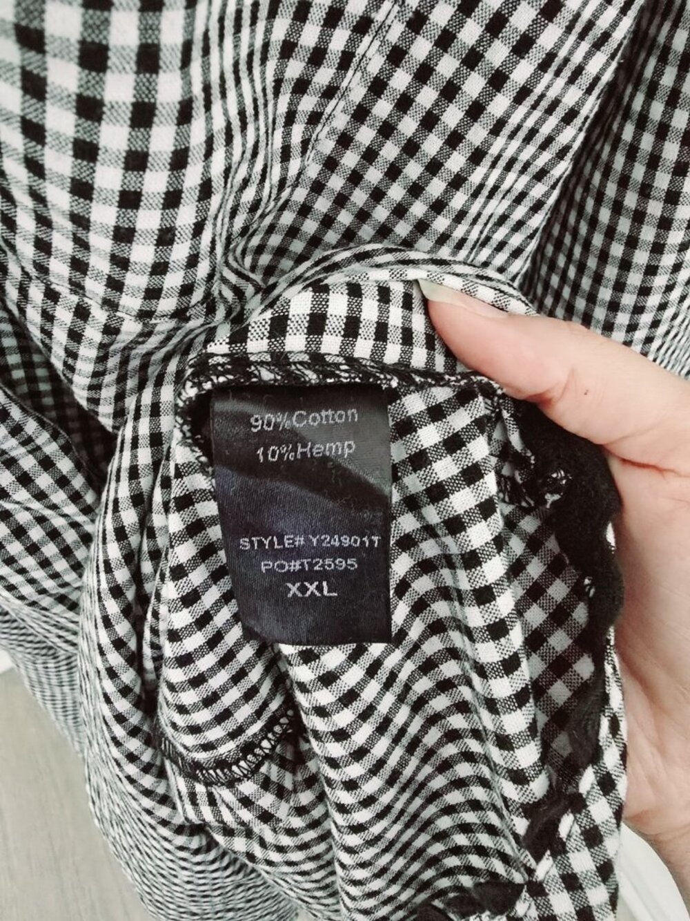 Tuckernuck Black Gingham Cotton Hemp Ric Rac Callahan Shirt Dress Size XXL 2X - Picture 9 of 13